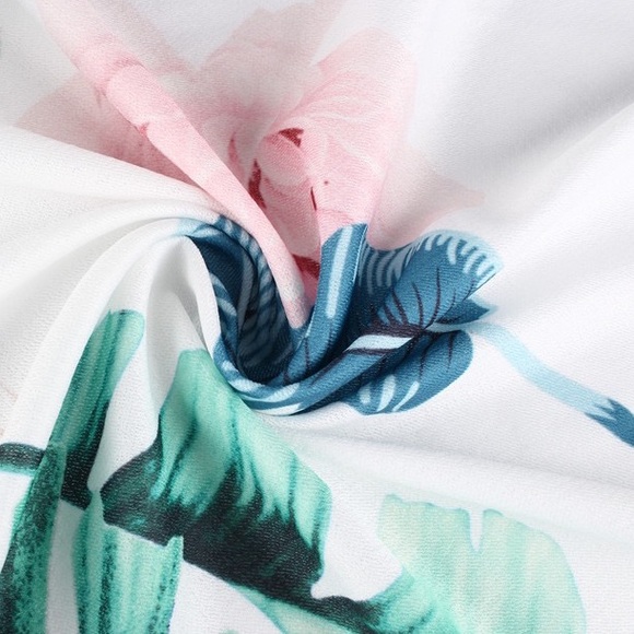 ♦️🆕White Floral Wide Leg Split Jumpsuit - Picture 6 of 7